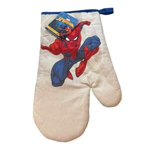 Spider Man Jumping Blue & Gray Cotton Oven Mitt